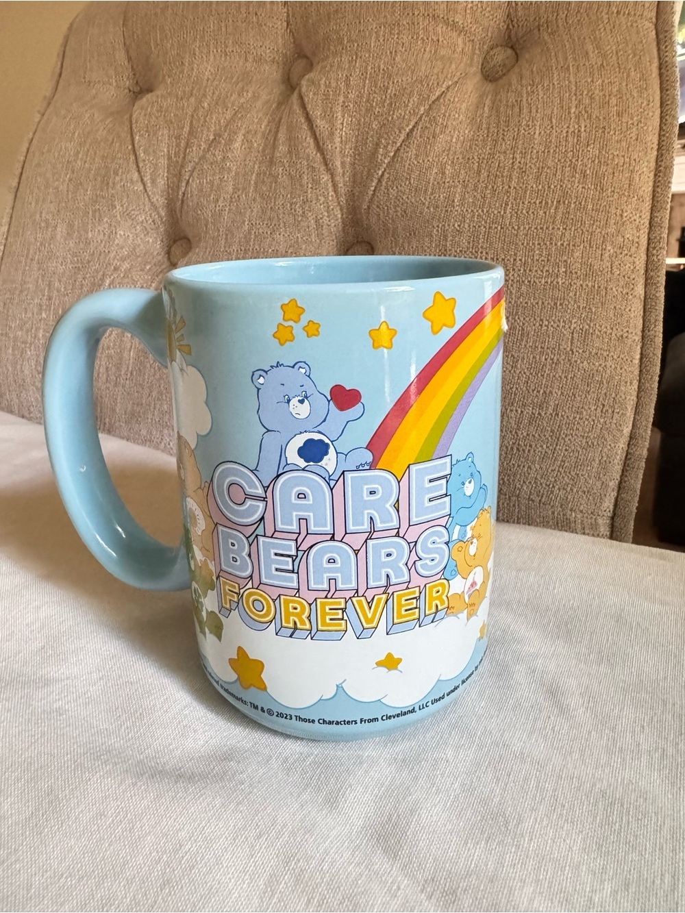 Care Bears Forever Sky Blue Ceramic Mug with Rainbow & Stars